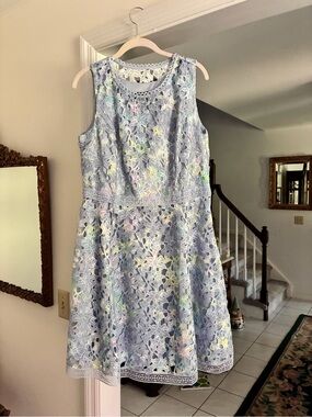 Isaac Mizrahi Pastel Lace Overlay Dress